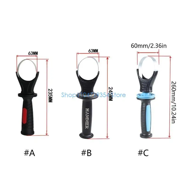 0XLD Hammer Drill Plastic Handle Adjustable 60-65mm Clamping for Angle Grinder