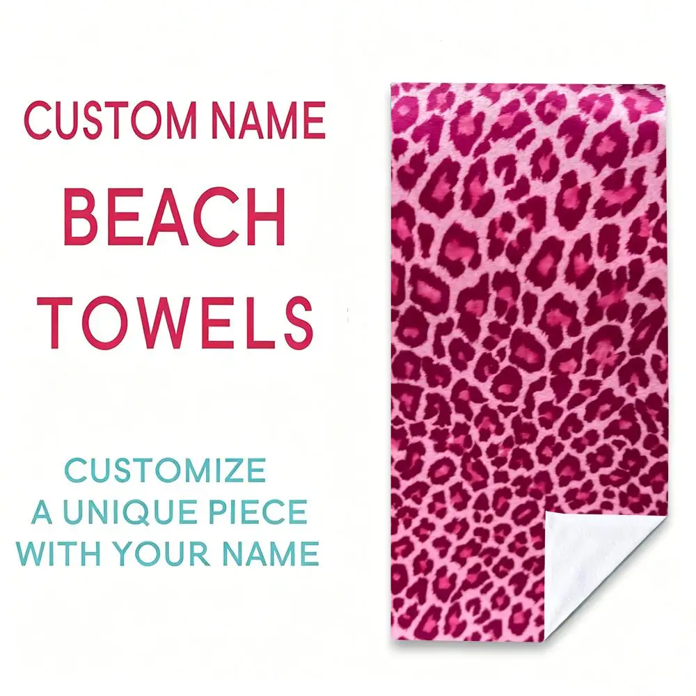 Pattern P-Pink Leopard Lip Print Towel Towel Beach Towel Oversized Quick Dry Towel Absorbent Soft Swim BeachTowels for Men Women