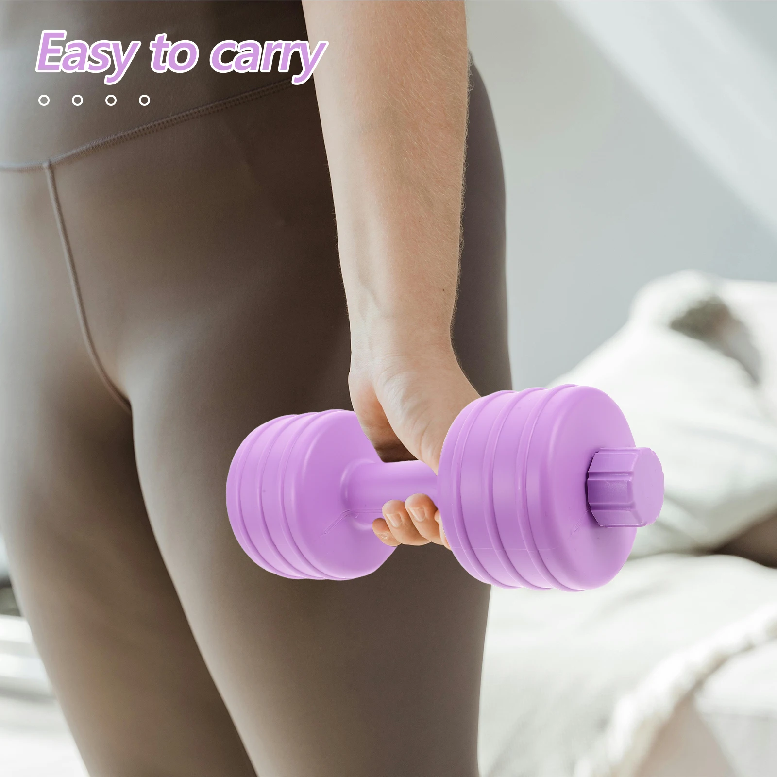 

2pcs Portable Dumbbell Shaped Water Bottles For Women Adjustable Weight Fitness Exercise Equipment Arms Waist Body Shaping Home