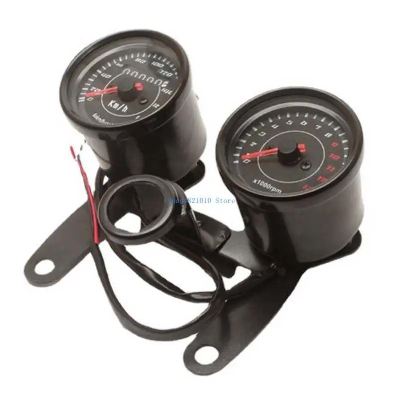 

T3LF Motorcycle Odometer Gauge Universal Tachometer Odometer LED Backlight 2 in 1