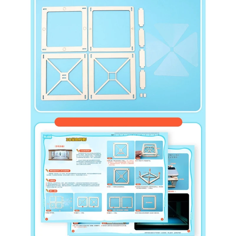 3D Hologram Pyramid Display Projector Video Stand Universal for mobile phone Child Science Education