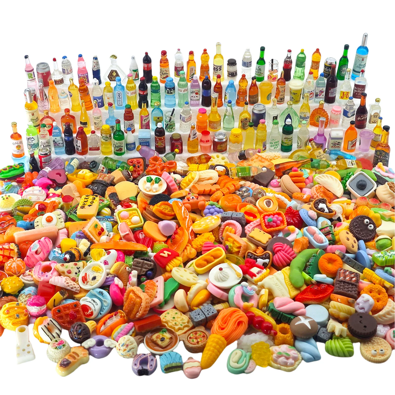 ألعاب طعام صغيرة ألعاب زجاجات الشرب نمط مختلط دمى طعام الراتنج المطبخ التظاهر اللعب دمى طعام صغيرة لتقوم بها بنفسك اكسسوارات للأطفال