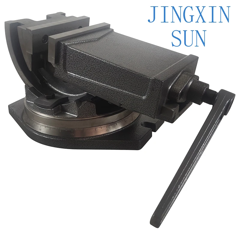 5Inch Bench Clamping Vise Swiveling Milling Machine Vise Table Clamping Vise 0-90° Tilting Metalworking