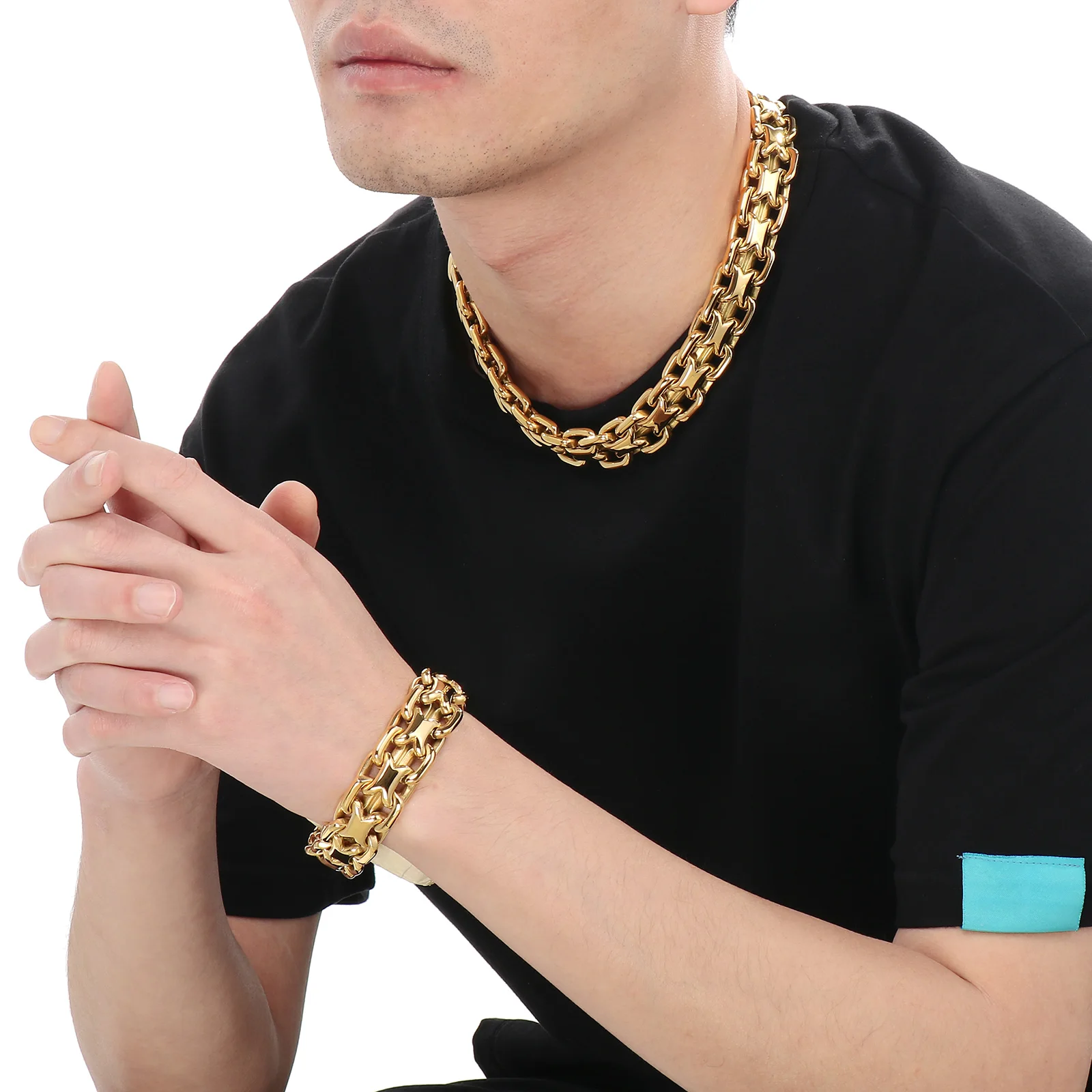20mm Vintage Cast Handmade Chain Bracelet & Necklace For Men - Stainless Steel 316L - KS216369-KJX