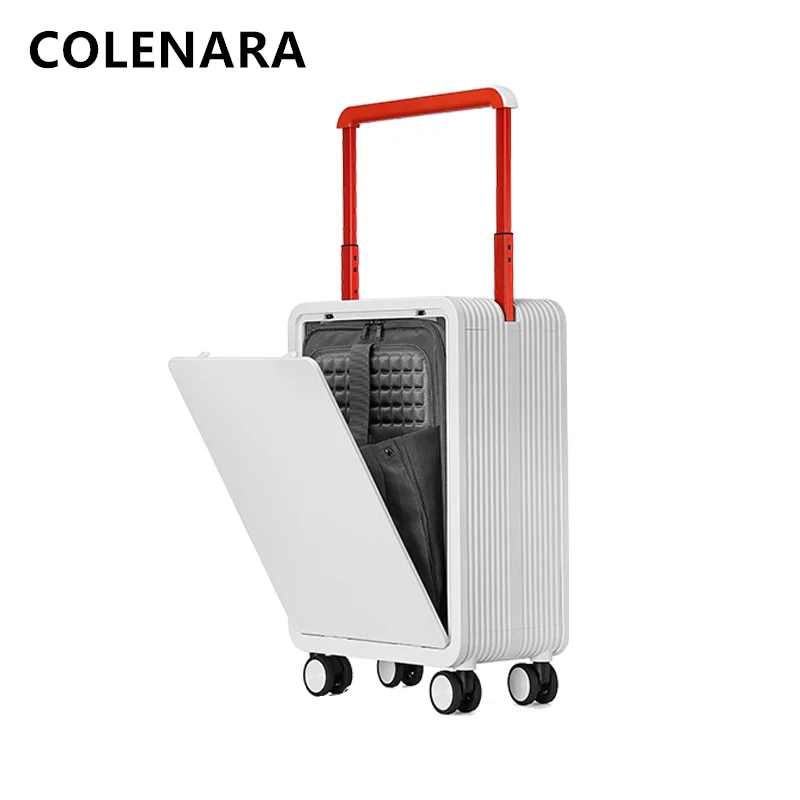 

COLENARA Suitcase Front Laptop Boarding Case USB Charging Trolley Case Women's Password Box 20"men's Carry-on Travel Luggage