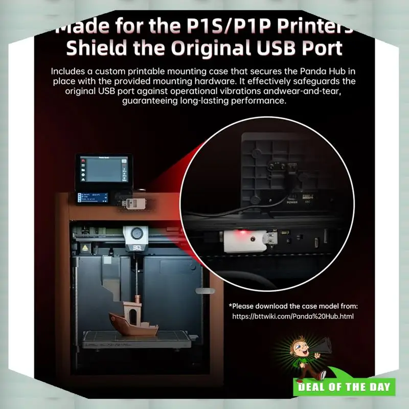 

24-Hour Delivery BIGTREETECH Panda Hub USB Port Protection 3D Printer Parts For Bambu Lab P1S P1P 3D Printer Panda Touch Panda L