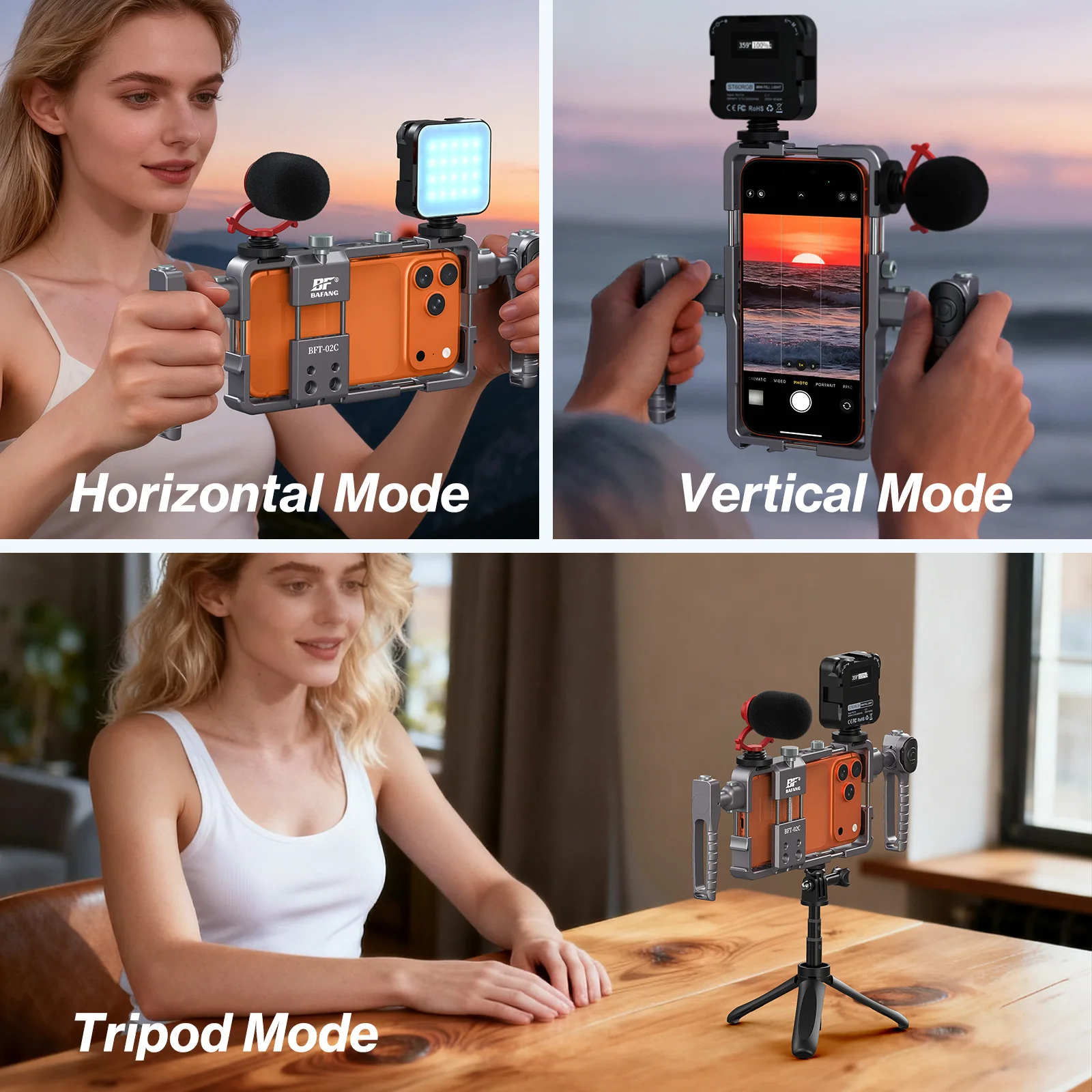 قفص أرنب للهاتف المحمول من سبائك الألومنيوم لهاتف آيفون 17 برو ماكس 17 17 برو فلتر بنك الطاقة الخفيف القابل للتوسيع #4