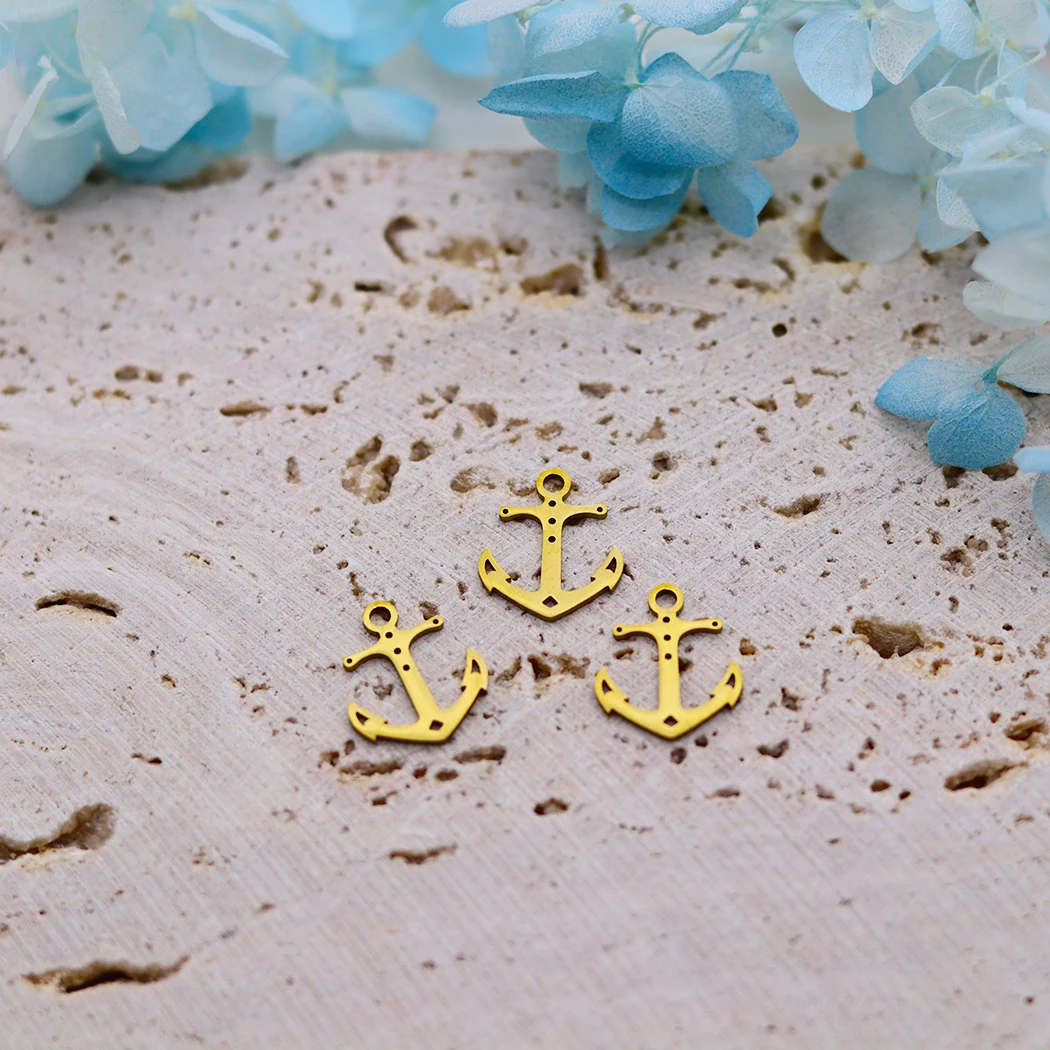 3pcs Mini Boat Anchor Charms Stainless Steel Pendant Fit DIY Craft Bracelets Necklace Jewelry Making Metal Accessories Handmade view 3
