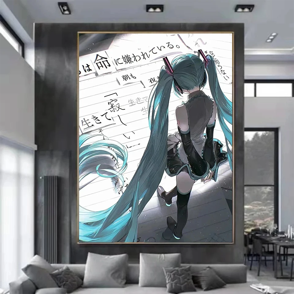 Singer Miku Japanese Anime DIY Diamond Painting Mosaic Embroidery Christmas Cartoon Girl Rhinestones Cross Stitch Home Decor