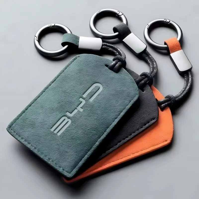 PU Leather Car Key Card Holder RFID Smart Key Fob Case Wallet Bag Universal Keychain Remote Key Cover Protector Auto Accessories