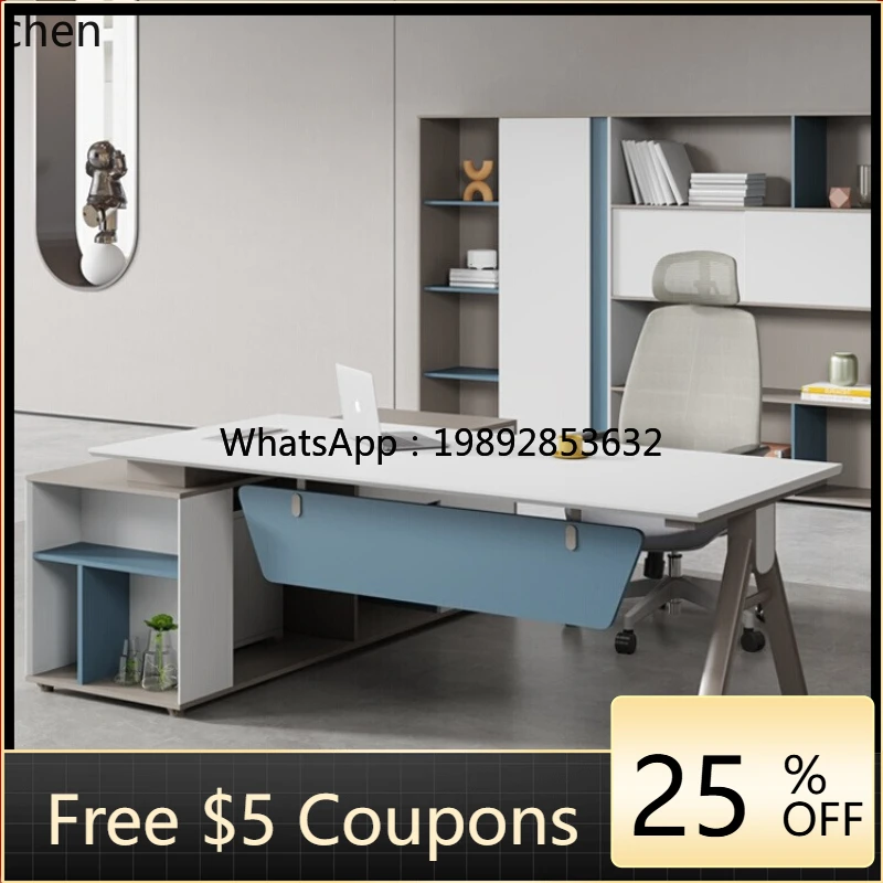HXL Desk Modern Simple Manager Office Furniture Bench Fashion Executive Desk and Chair Combination