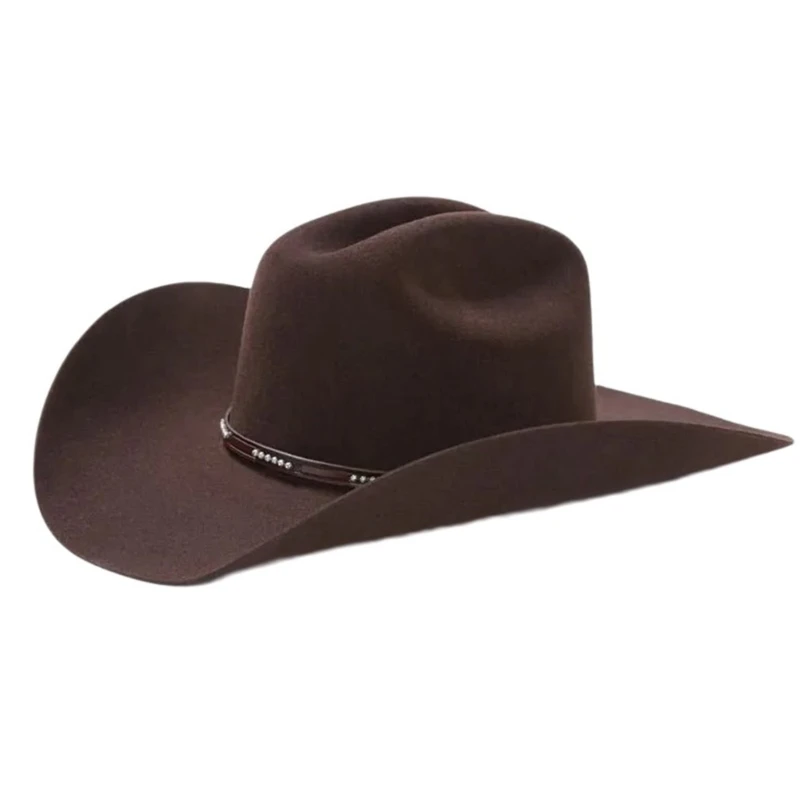 

Classical Fedoras Hat Coffee Wool Wide Brimmed Western Cowboy Hats for Dinner