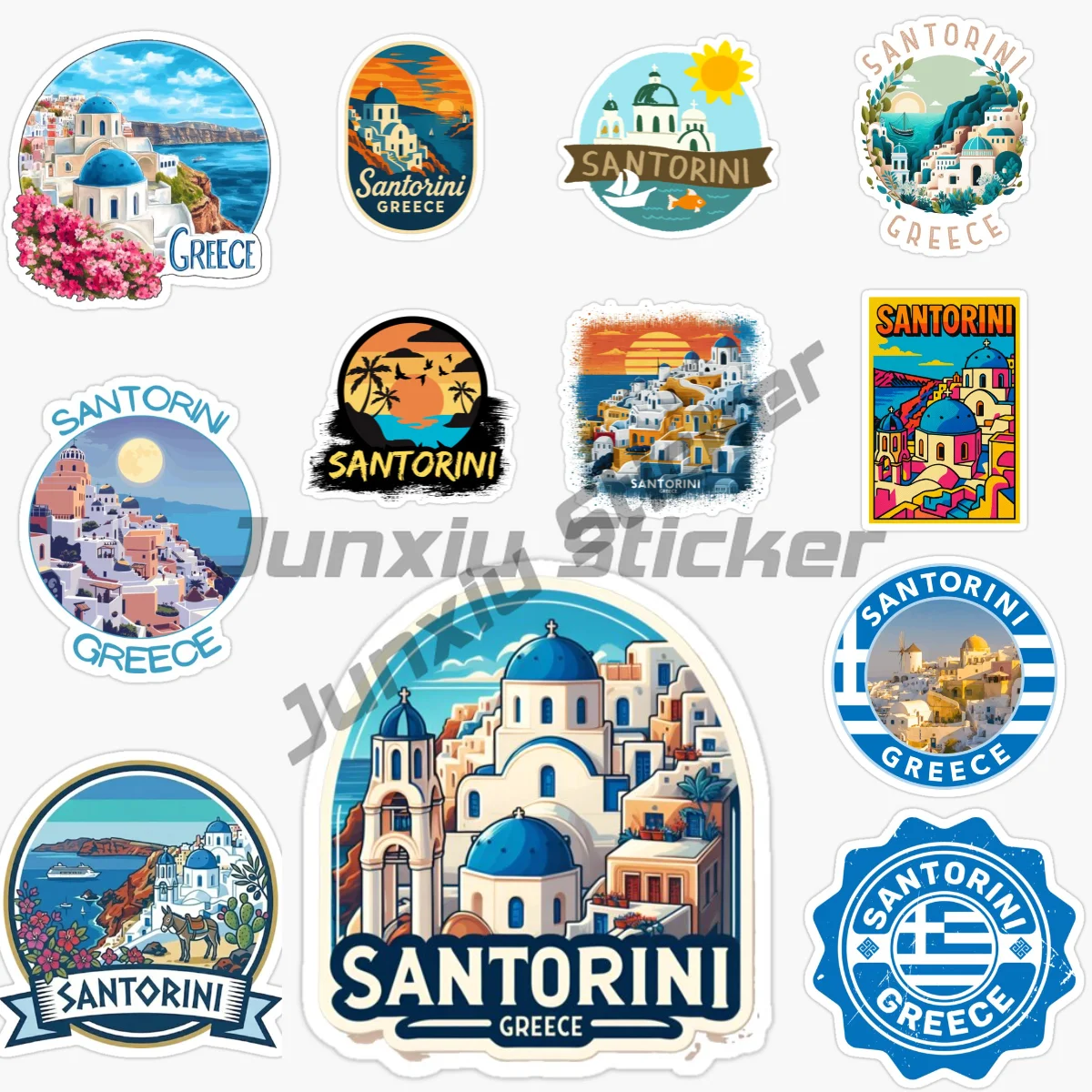 

SANTORINI GREECE Scenic Travel Car Sticker Vinyl Self-Adhesive Decorative Decal