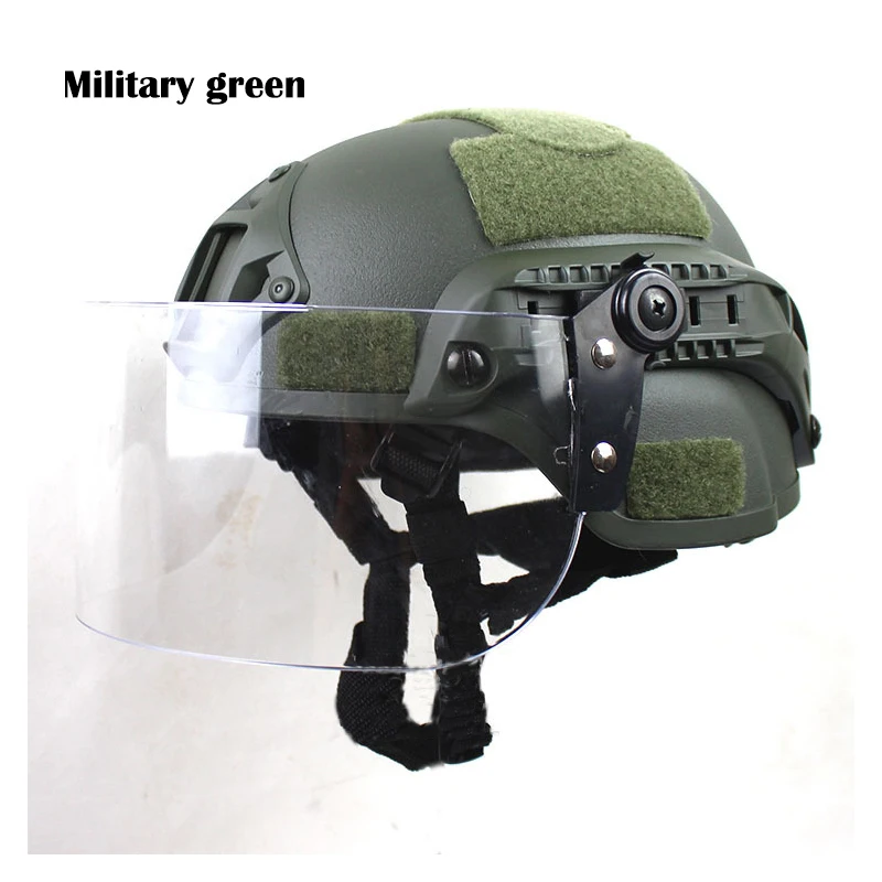 MICH2000 Tactical Patrol Capacete de proteção, Transparente Anti-motim Máscara, CS, Seguro, Proteção, Ação Versão