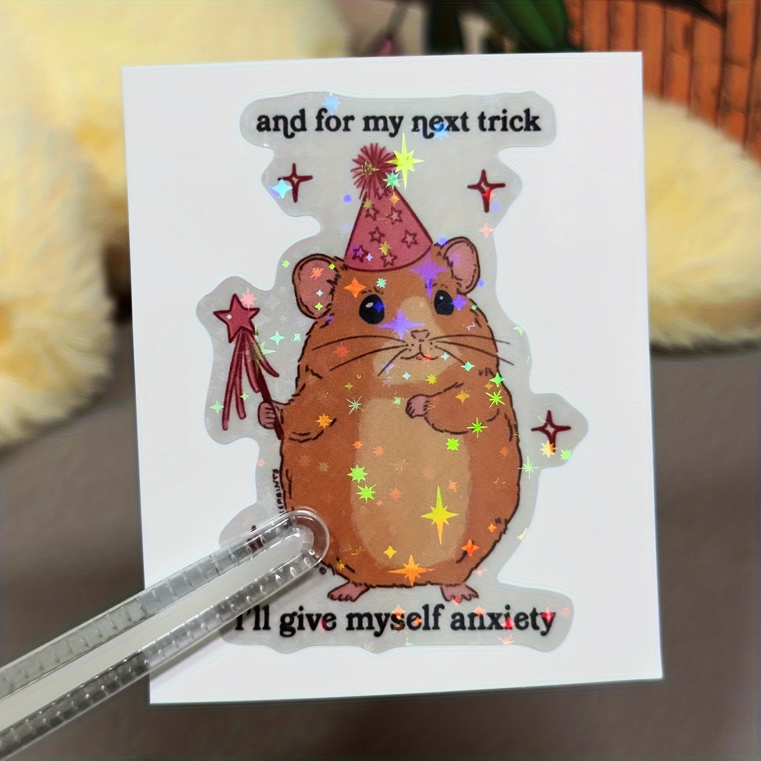 4 Stück Niedliche Party-Hamster-Aufkleber, Wasserfeste Vinyl-Sticker für Auto, Laptop, Wasserflasche