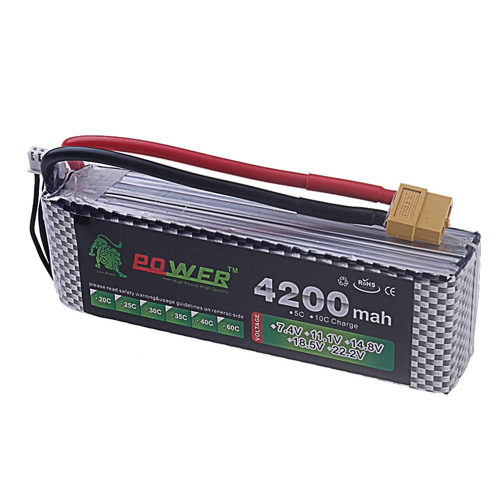 60C Lipo batteria 14.8 V 4200mAh 40C Max 60C per RC Quadcopter Truck Drone parti della barca batteria 14.8 V 4S Lipo T XT30 XT60 connettore