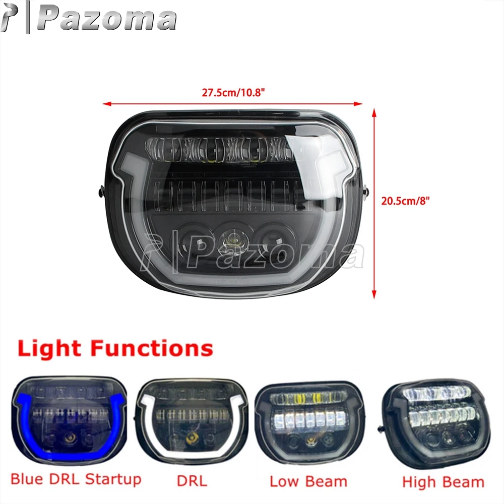 الجبهة النهار تشغيل ضوء ل هارلي بجولة شارع الإنزلاق FLHX 117 FLHXSE 121 دراجة نارية LED رئيس مصباح مقاوم للماء المصباح E9