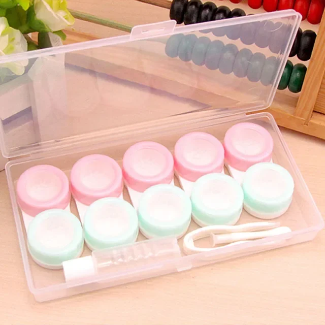 Ein Fünferpack Doppel-Displayboxen, eine Macaron-Kontaktlinsenbox und ein Kontaktlinsen-Partneretui – leicht zu transportieren – Detail 7