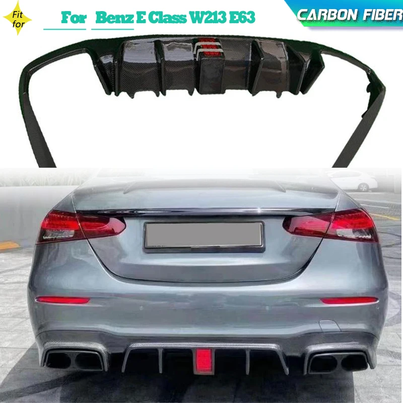 

Carbon Fiber Rear Bumper Diffuser Lip Spoiler For Mercedes Benz E Class W213 E63 AMG 2021-2024 Car Rear Diffuser Chin Guard