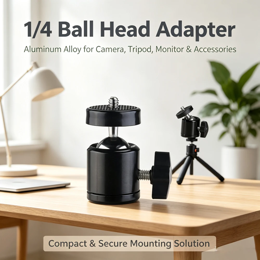 Aluminum Alloy 360° Rotatable Mini Ball Head with 1/4