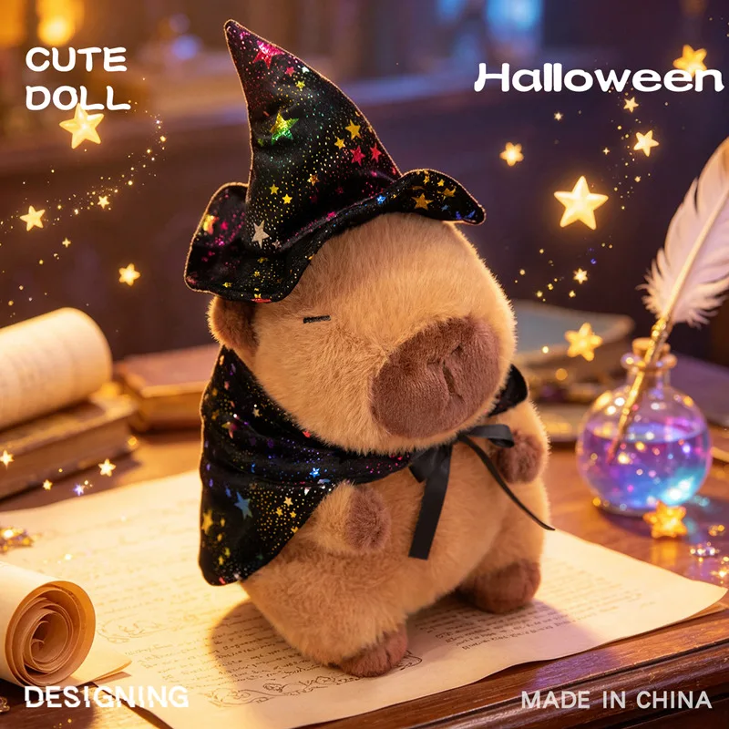 20CM Lovely Halloween Bear Plush Toys Kawaii Capybara Doll Stuffed Soft Animal Pillow Creative Festival Gift