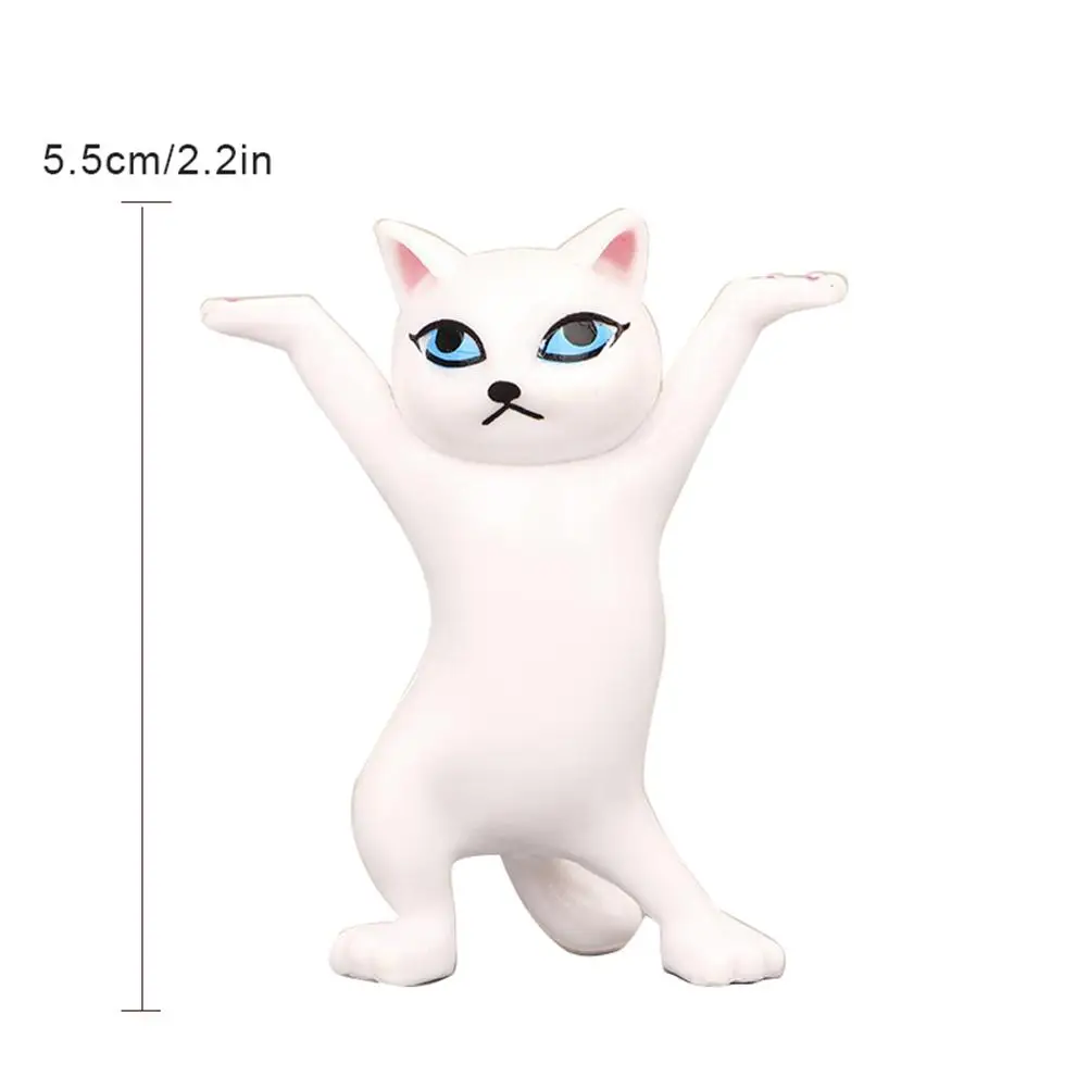 5 pezzi di figurine di gatti carini - Anime che sollevano le mani, ornamenti di gatti danzanti per la sala studio, la cameretta dei bambini