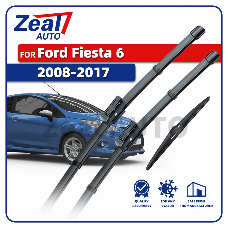 LHD Vorne Hinten Wischer Klingen Für Ford Fiesta Mk6 B299 Hatch 2008-2017 2009 2010 ST 3x Windschutzscheibe windschutz 26 "15" 12" Zubehör