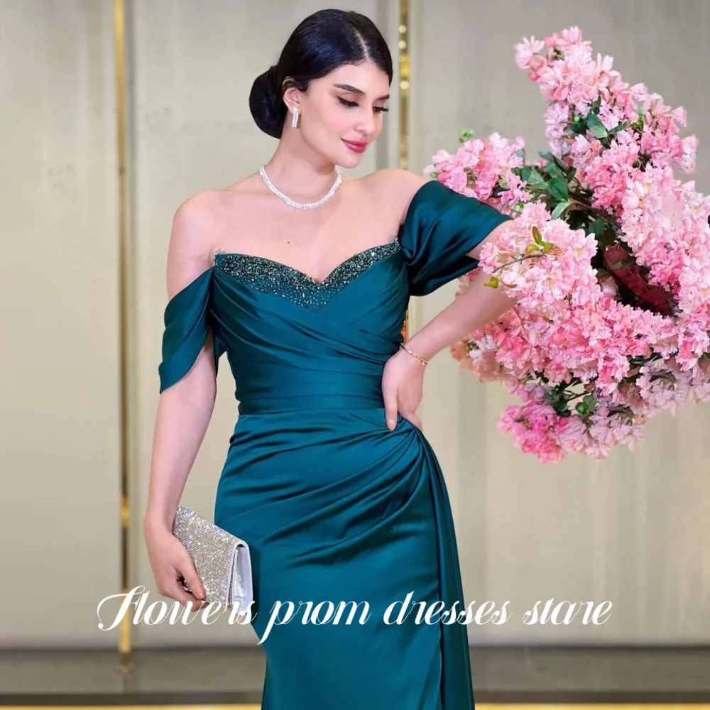 Blumen-Abschlussball-Meerjungfrau-Abendkleid, schulterfreies Partykleid, geschlitztes Pailletten-Abschlussballkleid für Damen, فساتelius Sierra Sierra Özelleştirilmiş