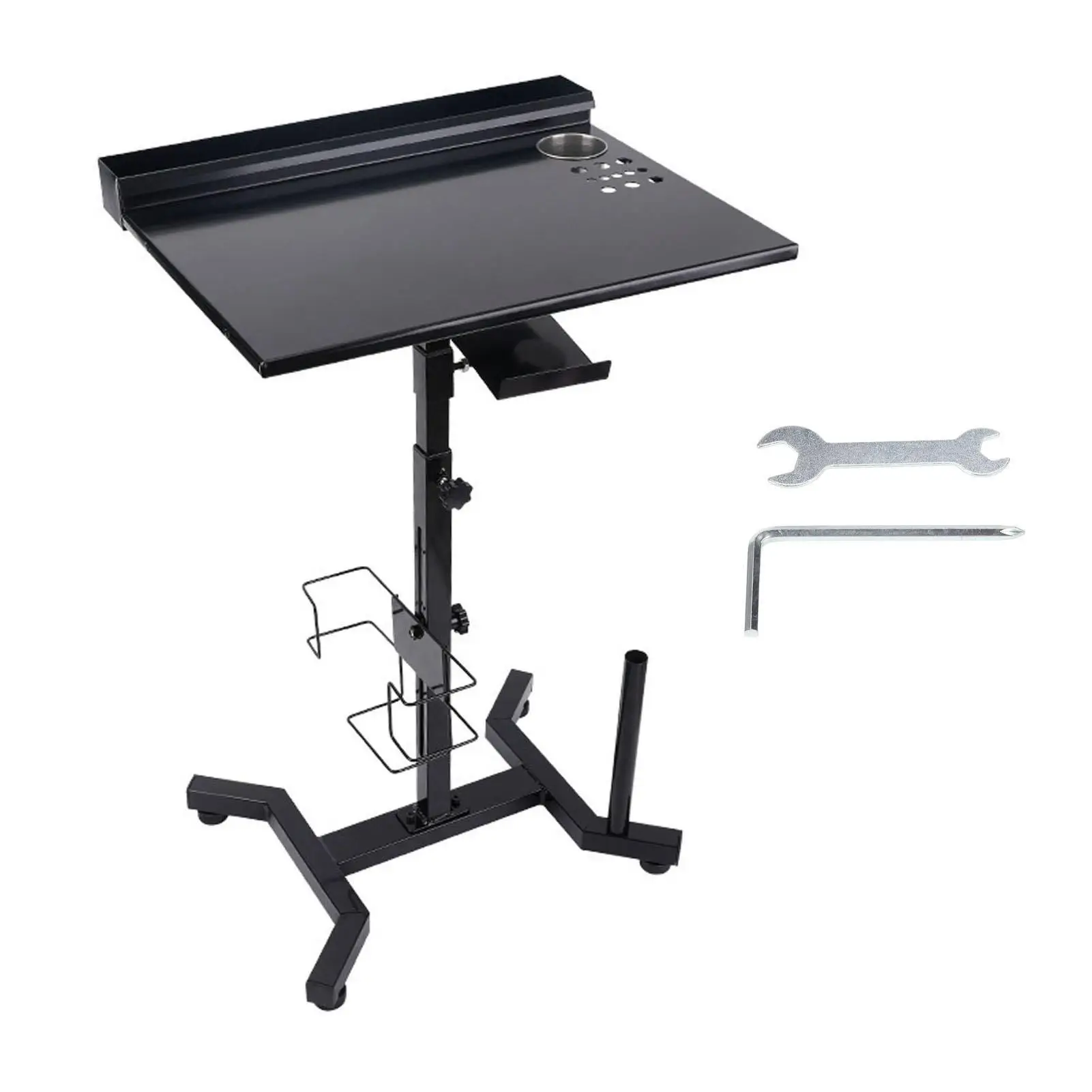 

Adjustable Height Anti-Skid Tattoo Workstation Table for home Use - Ideal Tattoo Studio Furniture