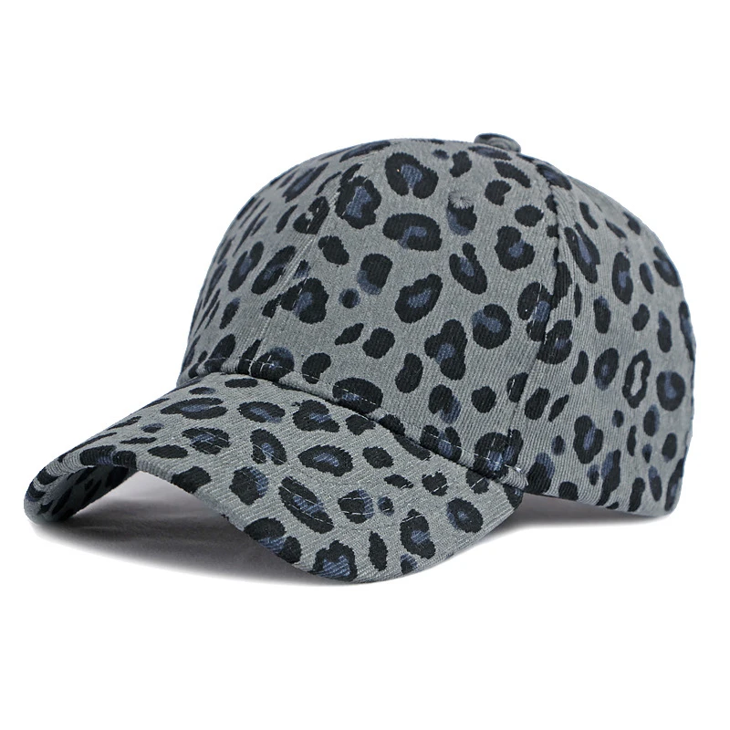 Leopard print hat for women, autumn and winter corduroy baseball cap, warm and sun protection sun hat, duckbill cap, hardtop for