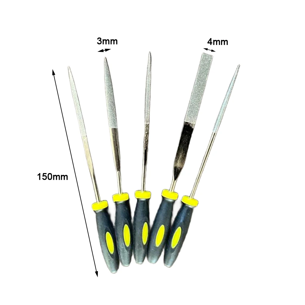 1/5PCS Emery Needle File Set Precision Half-Round Flat Triangular Hand Files Steel Rasp Needle Filing Woodworking File Tool