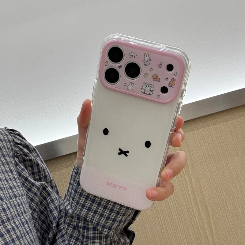 

Fashion Cute Cartoon Miffy Rabbit Phone Case For iPhone 17 Pro Max 16 15 Pro Back Cover Shockproof Protective Cases For Apple 16