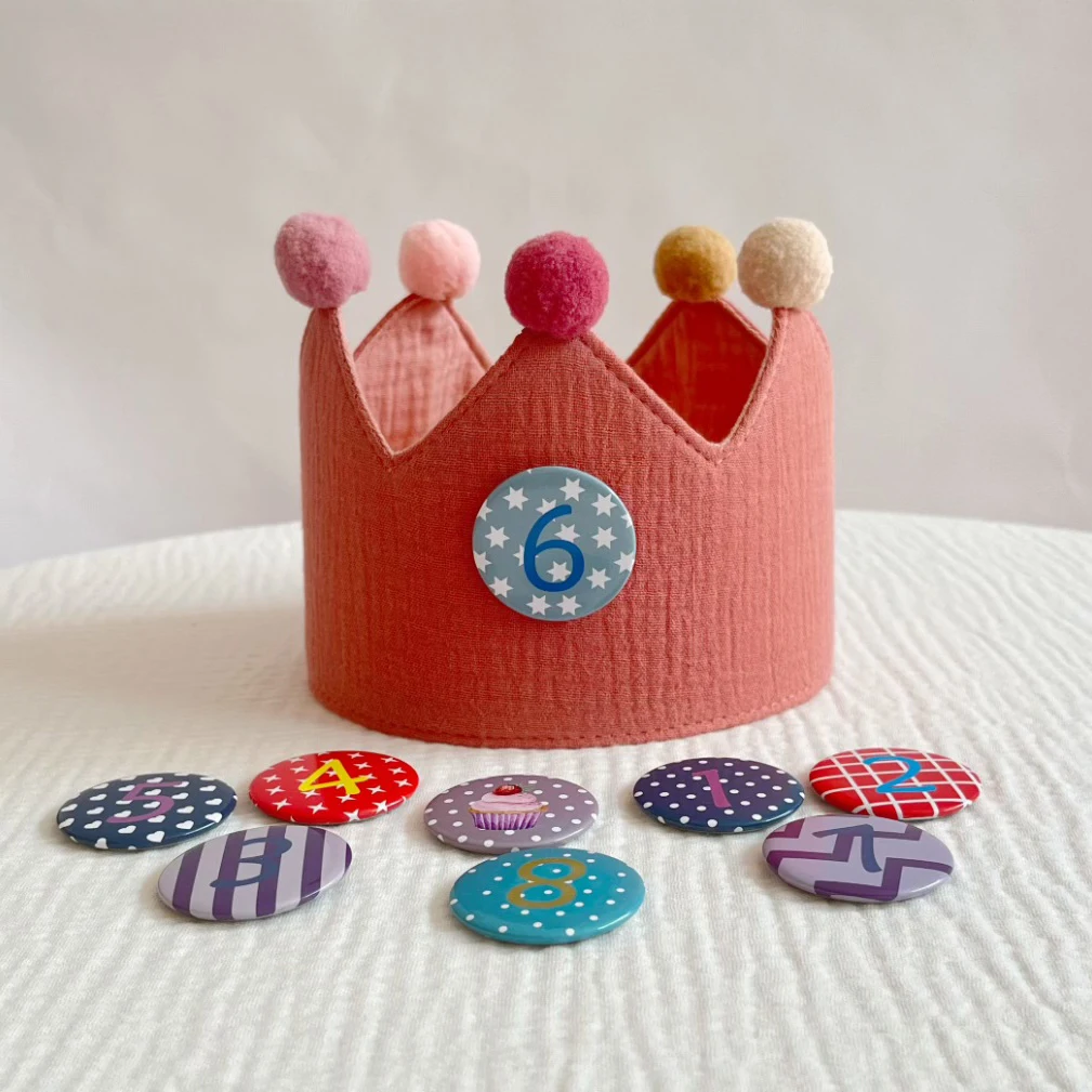 Handmade Birthday Party Hat Boys Girls Novelties Children Hat Interchangeable Numbers Crown1-8Years Adjustable Size Party Decor