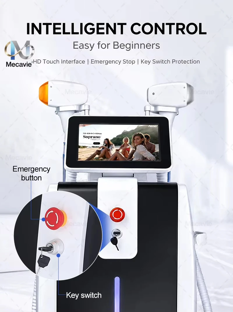2026 Hot Sale 5000W 4-Wave Ice Laser Hair Removal Machine, Dual Handles Salon Epilator All Skin 2Y Warranty