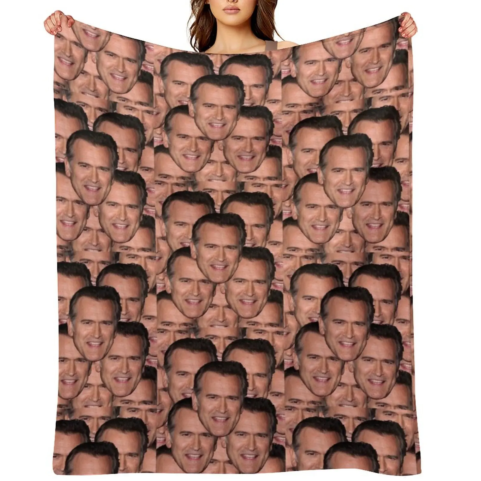 

Bruce Campbell Evil Dead Head Shot Throw Blanket Decorative Beds Thermal Giant Sofa blankets and throws Blankets