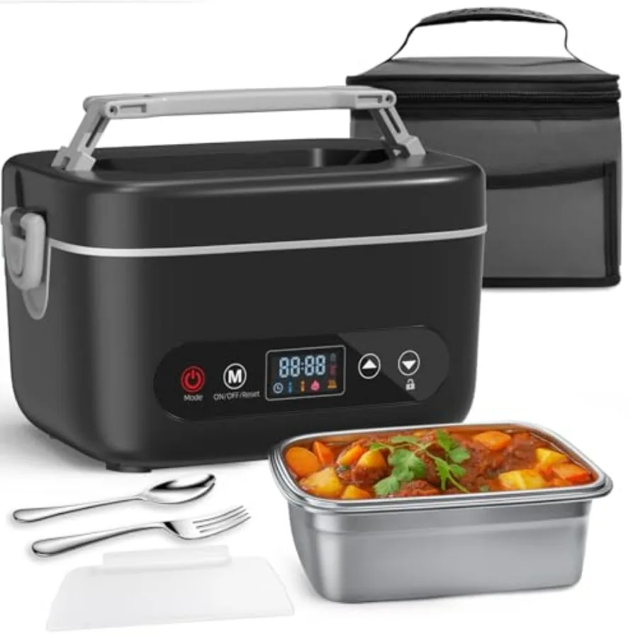 

Cordless Rechargeable Lunch Box 5.1 Cups 24 000mAh Electric Heated Lunch Box for Adults Men Portable Food Warmer Self Heating L