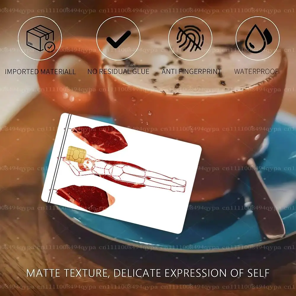 Y-Yi Xi Butcher Vanity Credit Card Skin Stickers Waterproof with Chip Cutout 4 Pack for Credit Debit Transportation Cards
