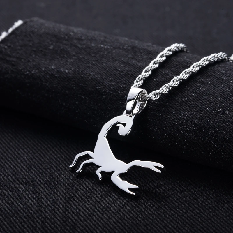 MossanRappr D Color Full Moissanite Diamond Scorpion Pendant for Men & Women Iced out Hip Hop Necklace Street Style Fine Jewelry