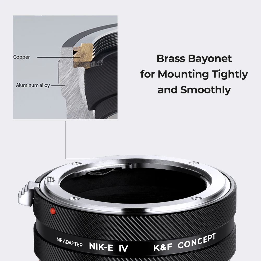 K&F Concept IV Pro Lens Adapter for Nikon F AI AIS D to Sony E Mount Camera a6000 a5000 A7C A7C2 A1 A9 A7S A7R2 A73 A7R4 A7R5