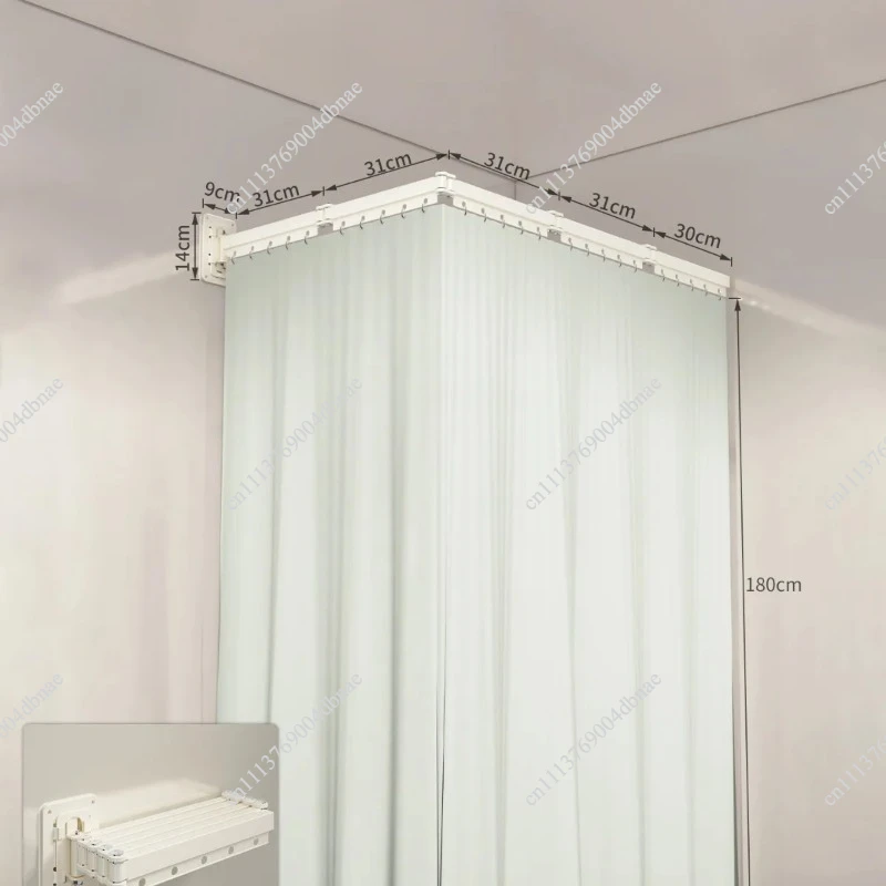 Folding Shower Curtain Bathroom Bath Blocking Tarp, High-grade Invisible Strong Sticky Bathroom Dry and Wet Separation Partition