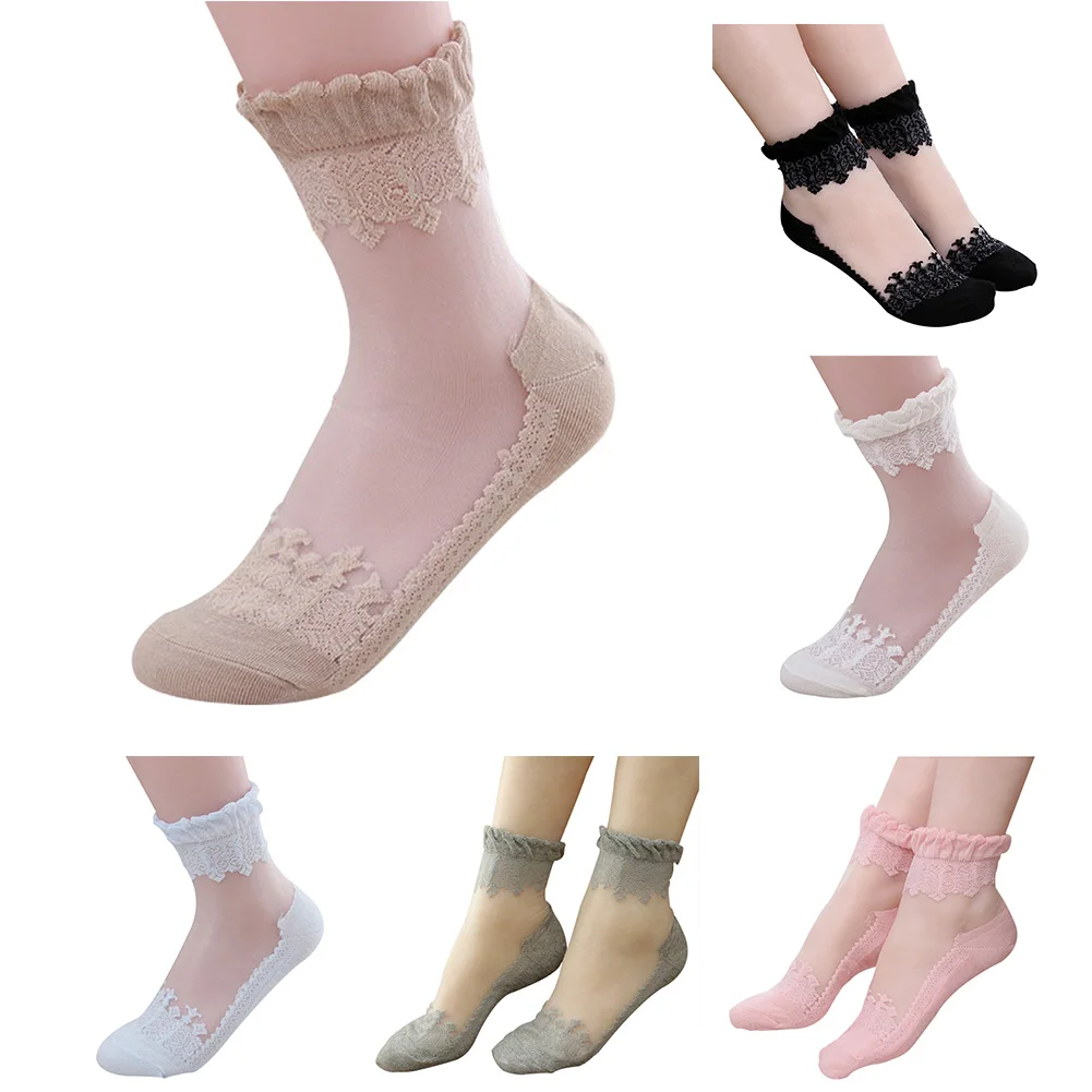 Hautfarbe Glass trümpfe kurze Socken Sommer Baumwoll sohlen Strümpfe stapeln Strümpfe für Frauen-1 Paar