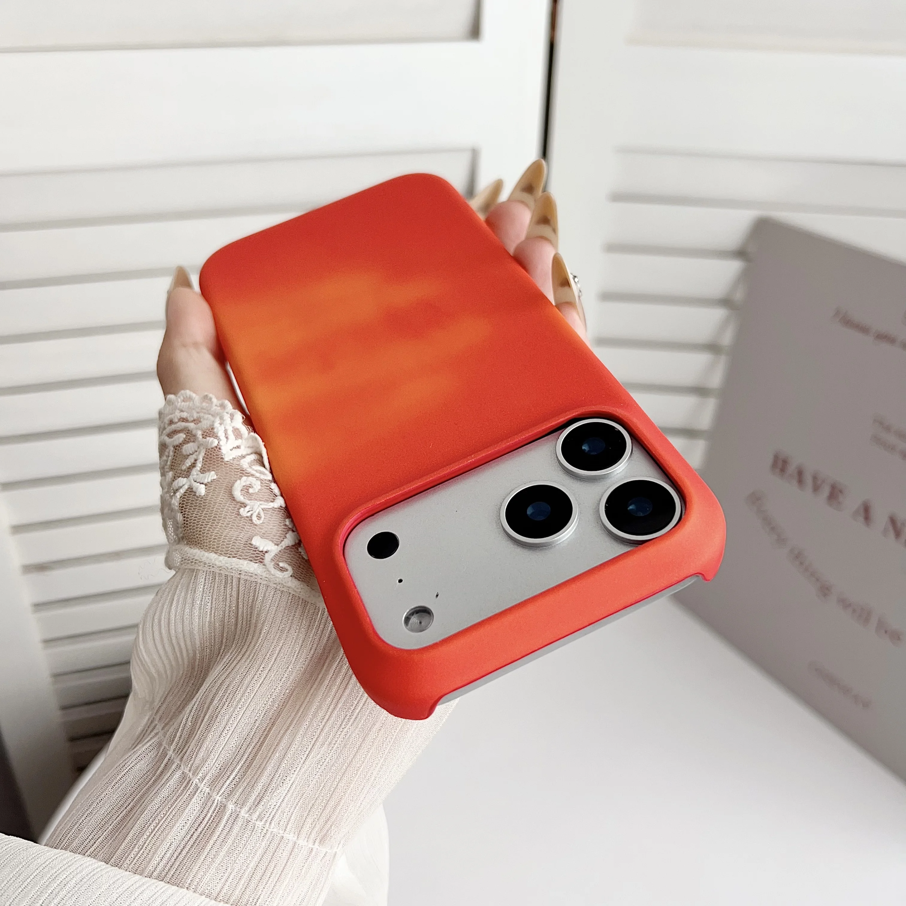 Modische Thermosensor-Farbwechsel-Handyhülle für iPhone 17, Air 16, 15, 14 Plus, 13, 12, 11 Pro Max, stoßfeste Stoßstangen-Rückseite