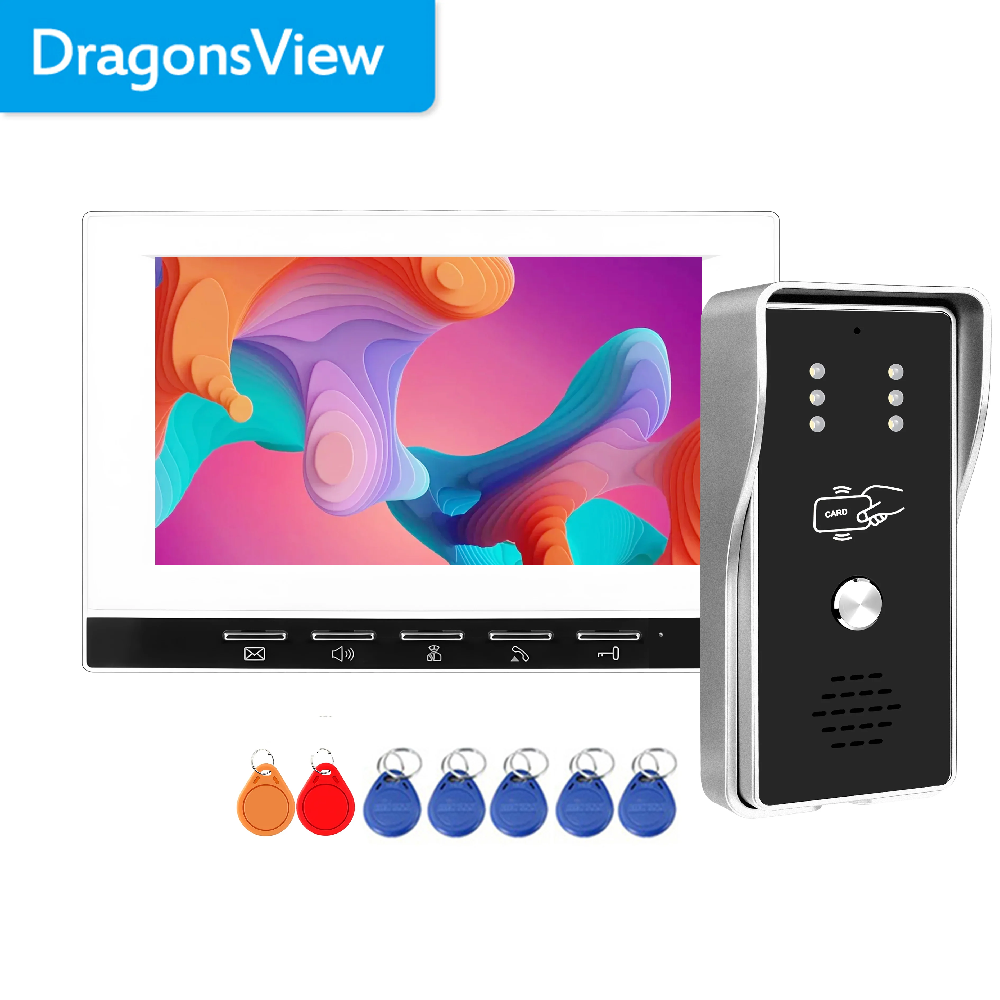 

Dragonsview 7 Inch Video Door Phone Intercom System Wired Home Doorbell with Camera for Villa Apartment HD Color Monitor