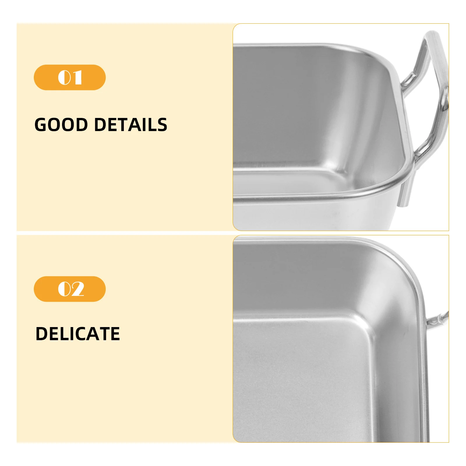

French Fries Snack Basket Thickened Dessert Tray Food Serving Plate Double Handled Barbecue Stainless Steel Practical Easy Clean