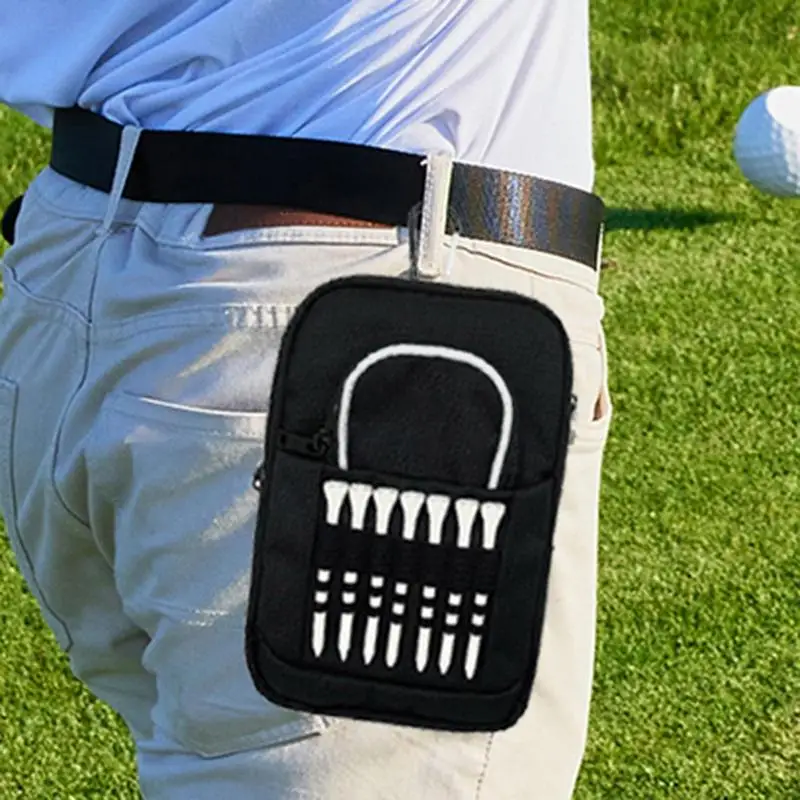 Golf Ball Storage Golf Ball Pouch Golf Tee Organizer Bag With Clip Multiple Pockets Golf Ball Pouch Golf Tee Organizer Bag Golf