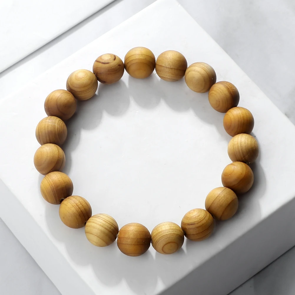 Cypress Wood Beads Btacelet for Women Men Vintage 6 8 10mm Bead Buddha Prayer Bracelets & Bangles Friendship Yoga Jewelry Gifts