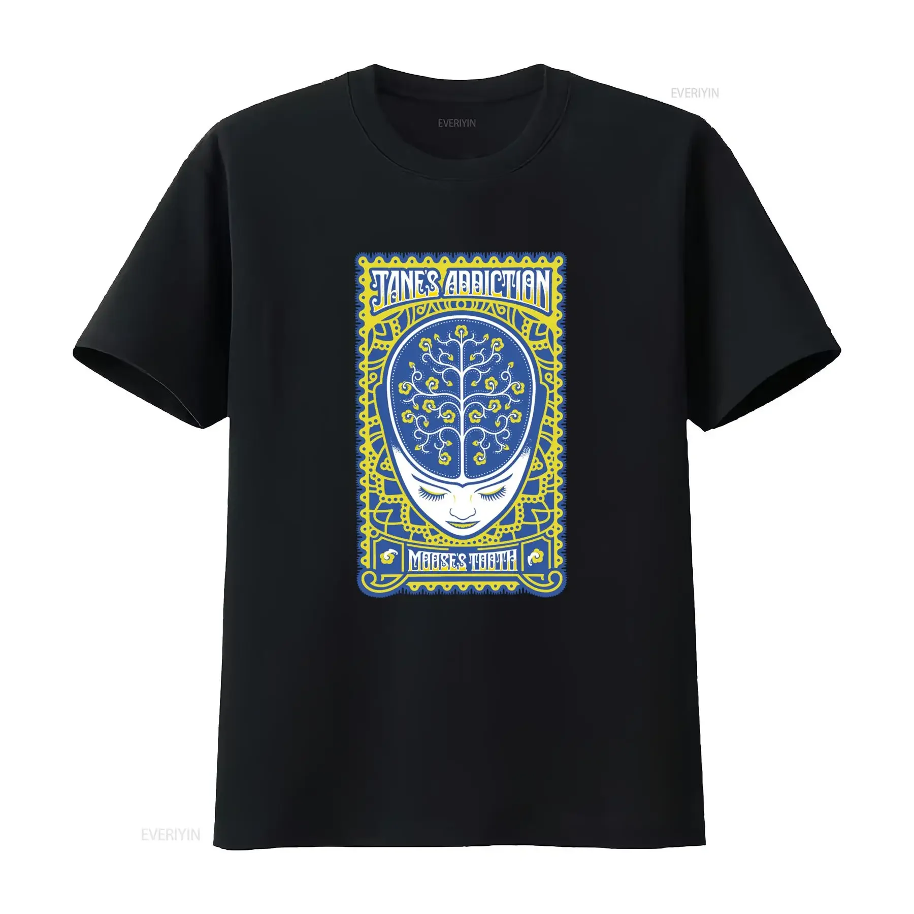 JANE'S ADDICTION Metal Alt Rock T Shirt with Unique Brain Flower Design S 3XL vintage Washed Soft homme Slightly streetwear