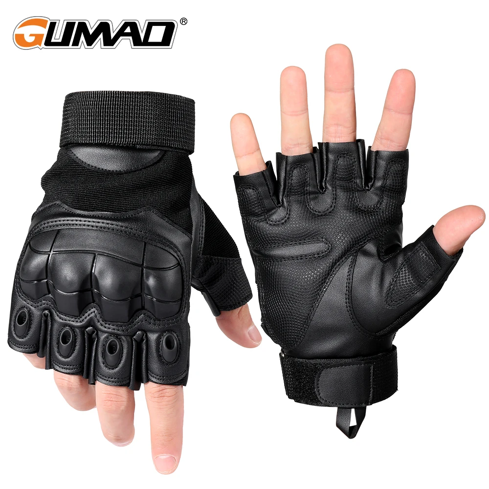 Fingerless Tactical Gloves Outdoor Gloves Men Hiking PU Leather Gloves Cycling Sports Glove Climbing Shooting Hunting Gloves