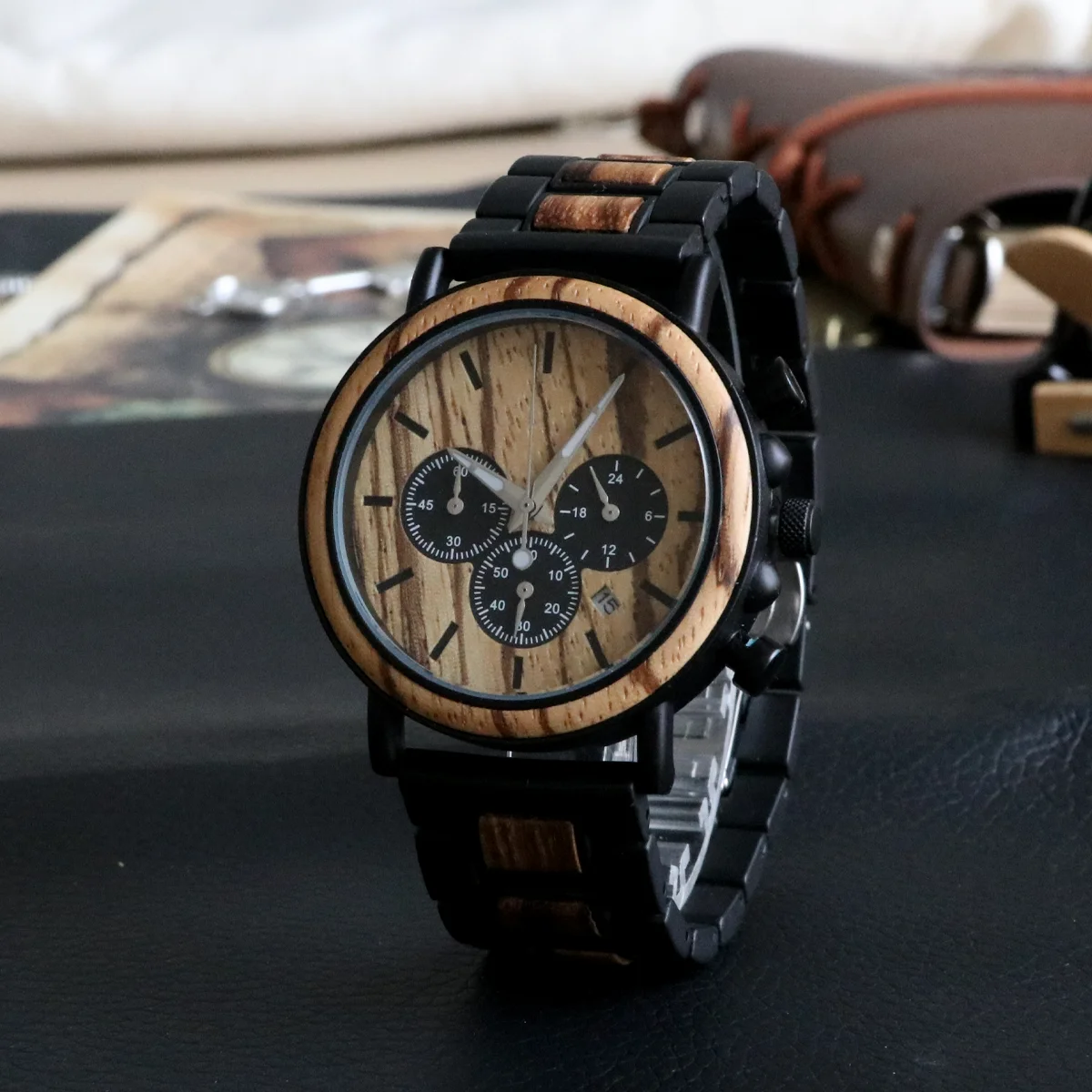 Wood Watch for Men Luxury Watch Unique Designs Timepieces Chronograph Ckock Men\'s Wooden Wrist Wacthes Gift Drop Shipping