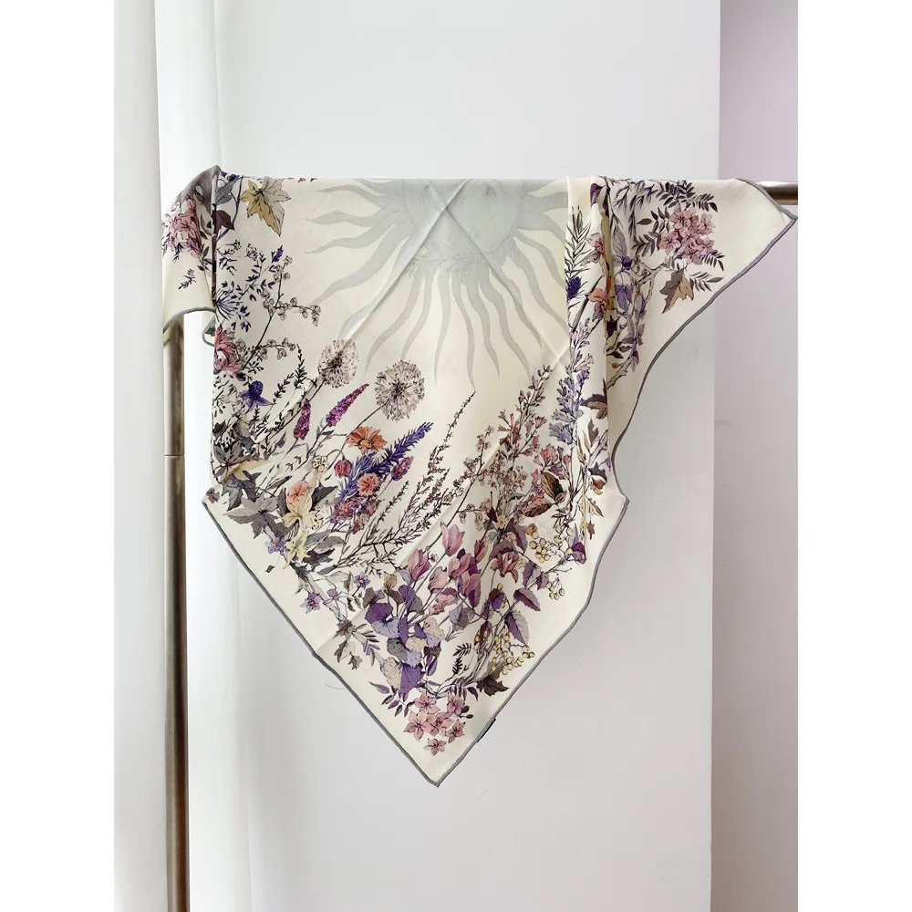 

Женский шелковый шерстяной шарф, роскошные дизайнерские шарфы для волос для женщин, скрученные шали, зимние квадратные шарфы, Рождественский подарок